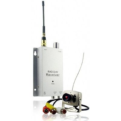 Wireless amateur spy set color audio camera + A/V Receiver PAL