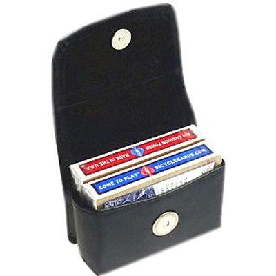 Chargeur paquets cartes doubles en cuir Bicycle